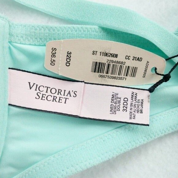 Victorias Secret Demi Bra UW Lightly Lined Front Close Size 32DD Light Blue NEW - Picture 2 of 4